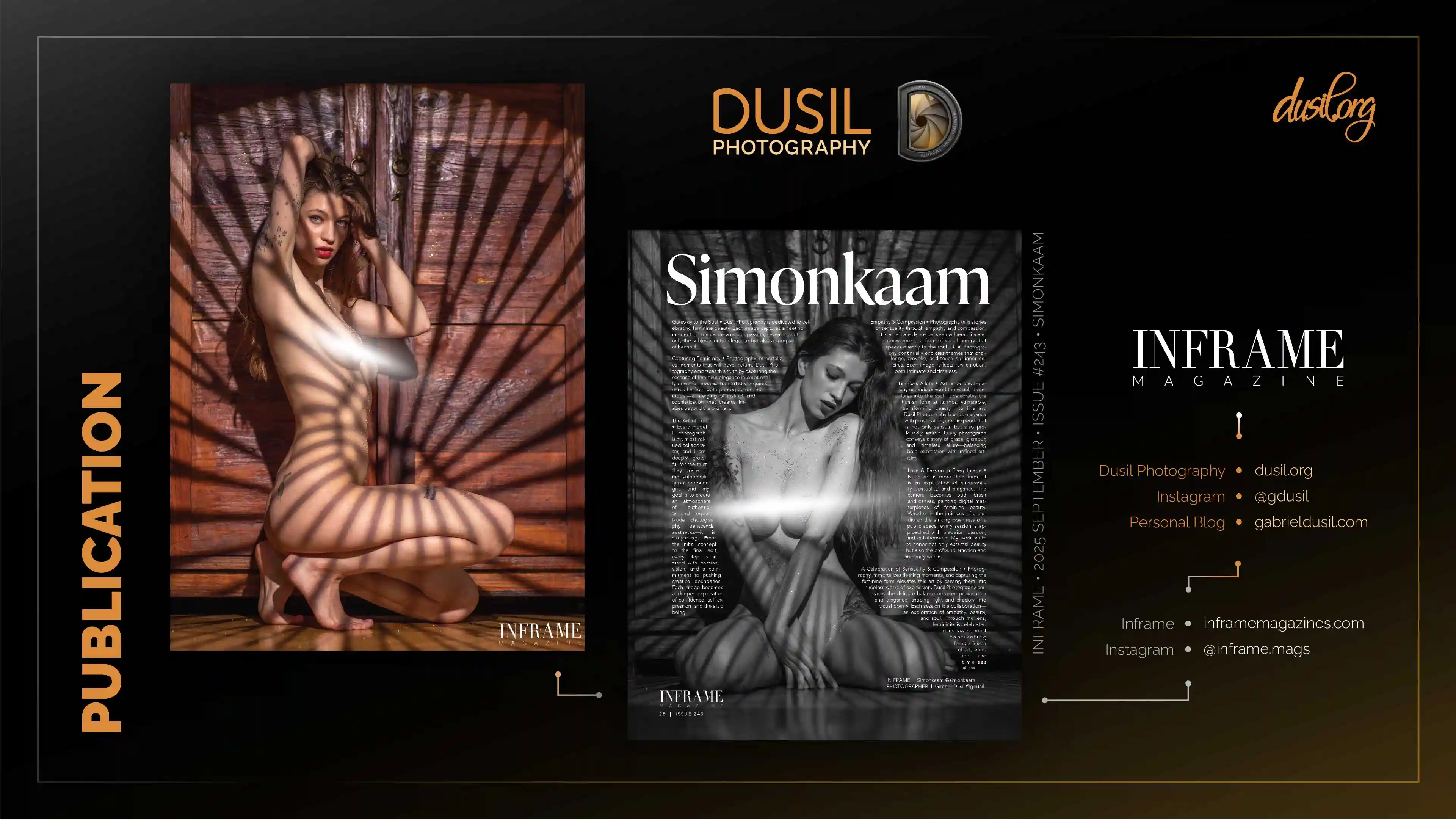 Fine art nude photography portrait by Gabriel Dusil, Artistic nude photography session with professional model, Boudoir photography in elegant artistic lighting, High-end nude photography in studio environment, Sensual photographic portrait in fine art style